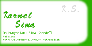 kornel sima business card